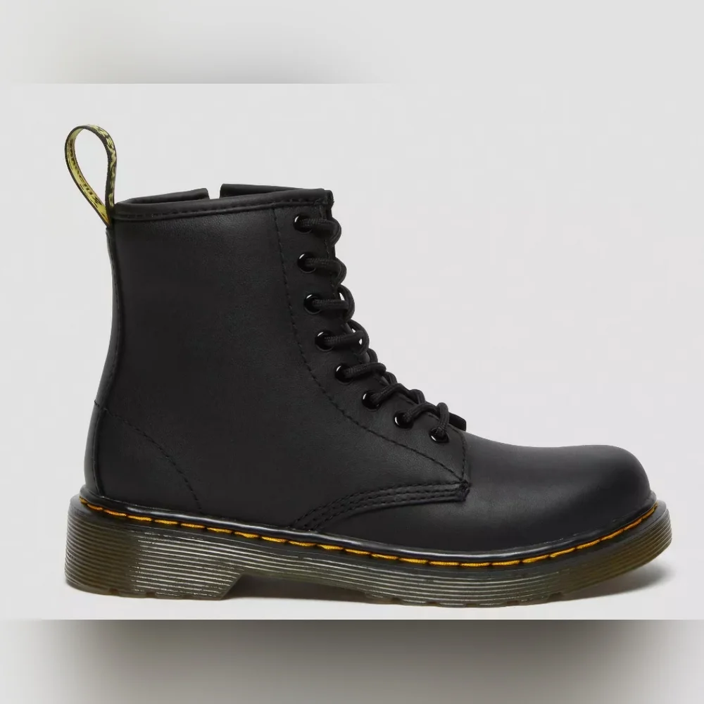 Dr. Martens Doc Marten AirWair Black Combat Boots 1460 Junior Moto NEW Size 3 US - Picture 3 of 11